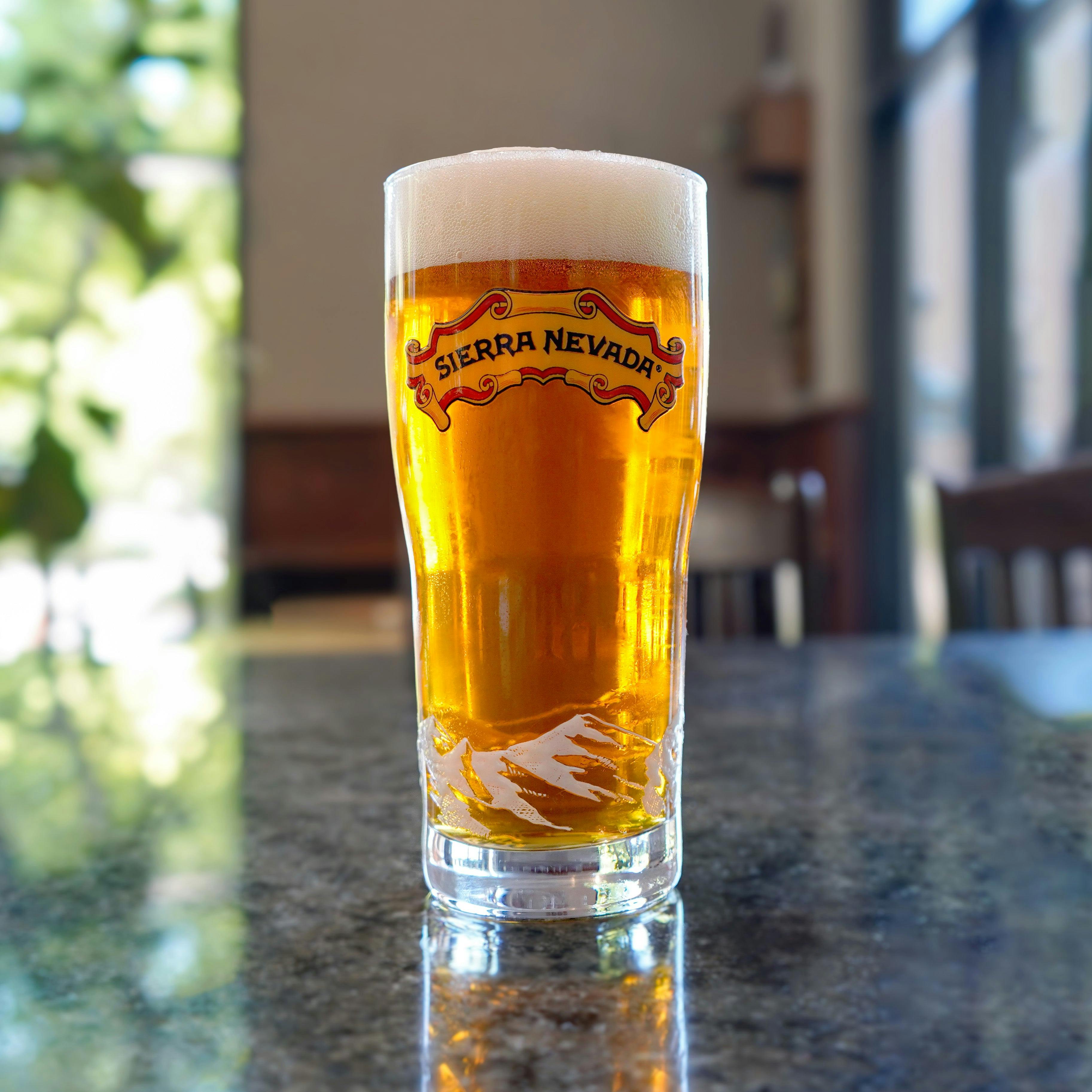Sierra Nevada Brewing Co. Brewhouse Tumbler 16oz. pint glass sitting on the bar