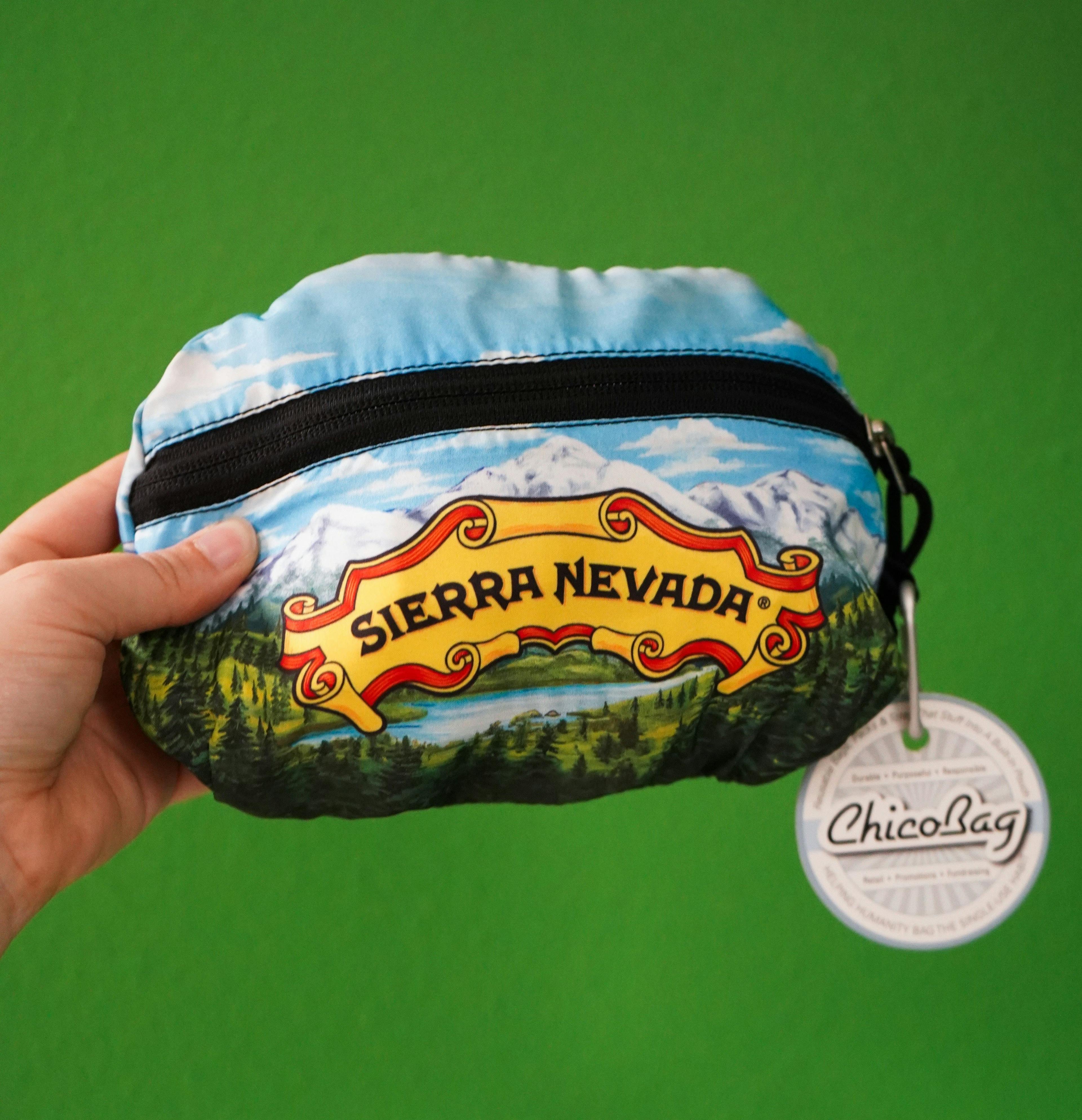 A view of the Sierra Nevada X ChicoBag travel pack tucked into its zipper pouch