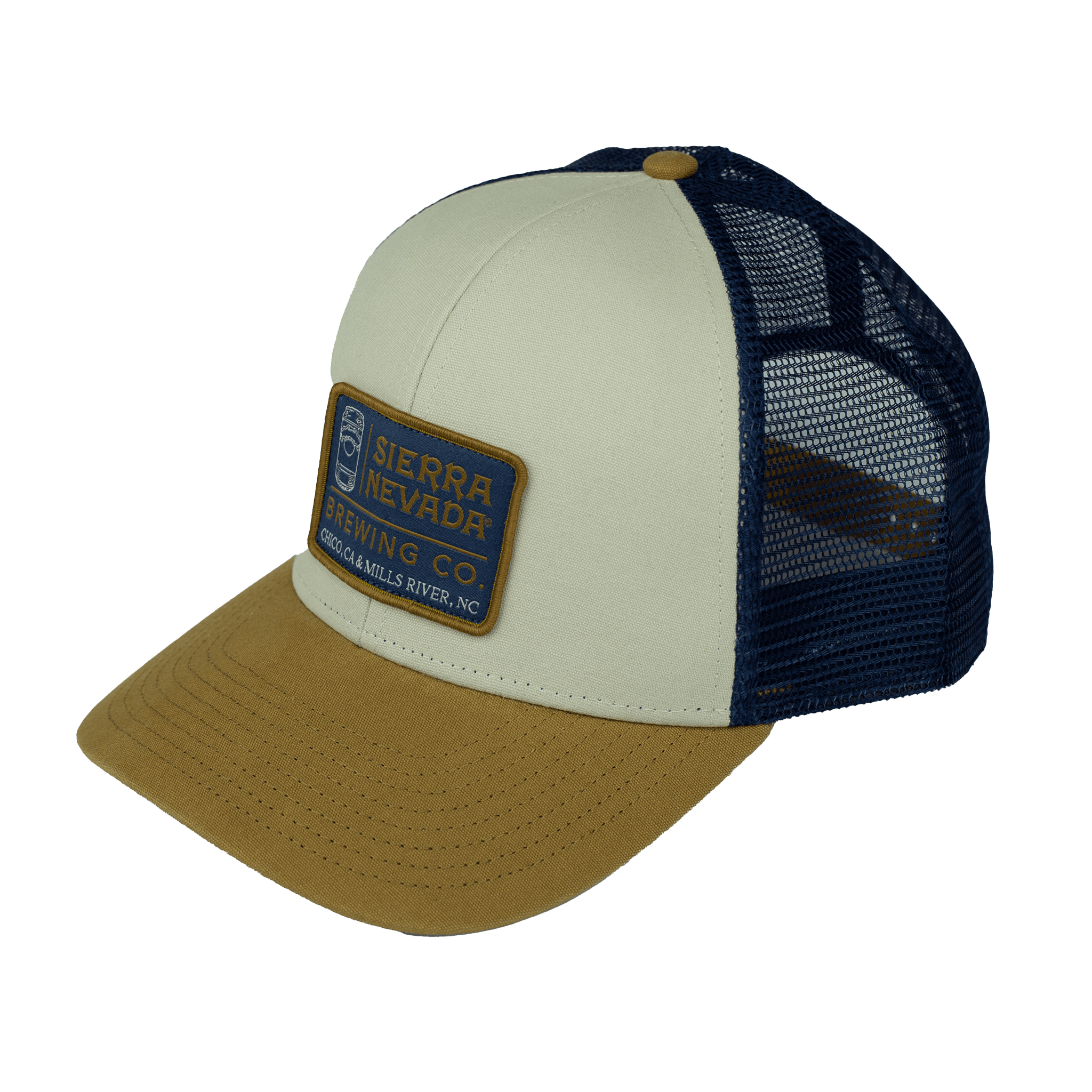 SNBC Brewery Info Trucker Hat in Khaki