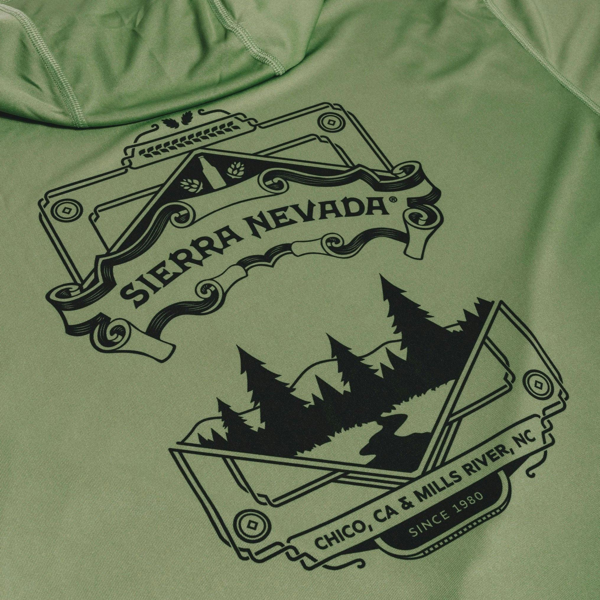Sierra Nevada Simms Tech Hoodie - detailed view of back graphic